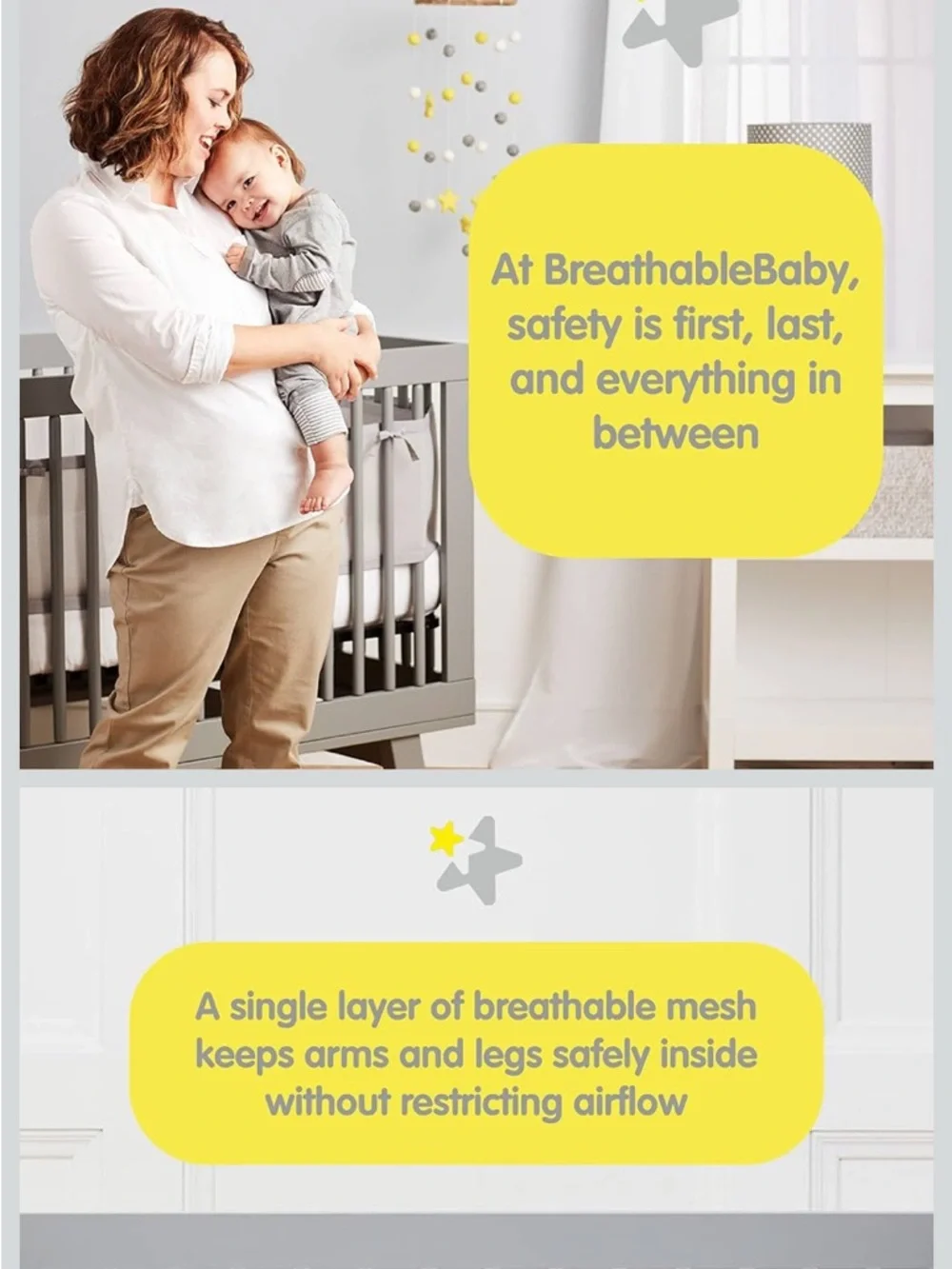 Breathable Baby White Crib Mesh Liner